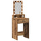 vidaXL Dressing Table with LED Lights Old Wood 50x41x140 cm
