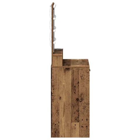 vidaXL Dressing Table with LED Lights Old Wood 50x41x140 cm
