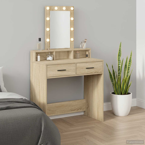 vidaXL Dressing Table Brown 79 x 41 x 140 cm Engineered wood
