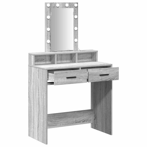 vidaXL Dressing Table Grey 79 x 41 x 140 cm Engineered wood