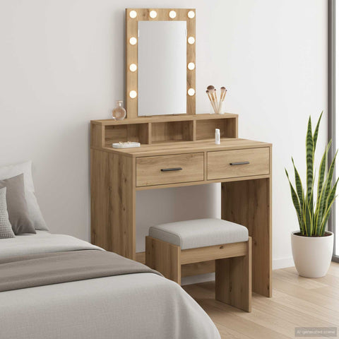 vidaXL Dressing Table Brown 79 x 41 x 140 cm Engineered wood