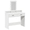 vidaXL Dressing Table with LED Lights White 100x41x140 cm