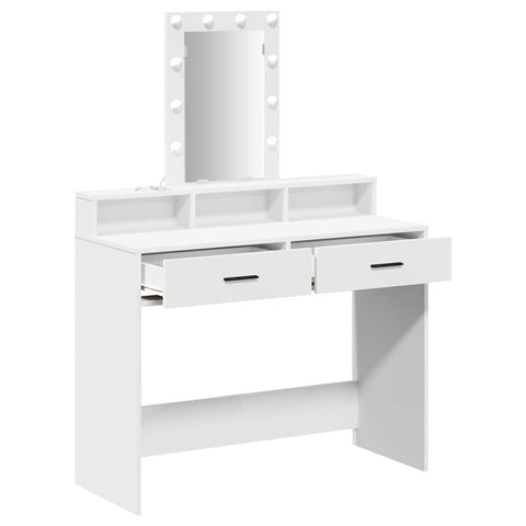 vidaXL Dressing Table with LED Lights White 100x41x140 cm