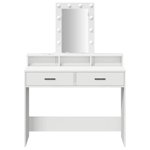 vidaXL Dressing Table with LED Lights White 100x41x140 cm