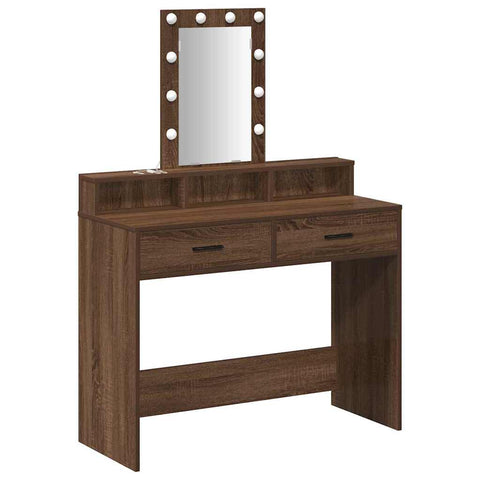 vidaXL Dressing Table Brown 100 x 41 x 140 cm Engineered wood