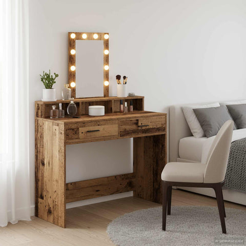 vidaXL Dressing Table Brown 100 x 41 x 140 cm Engineered wood