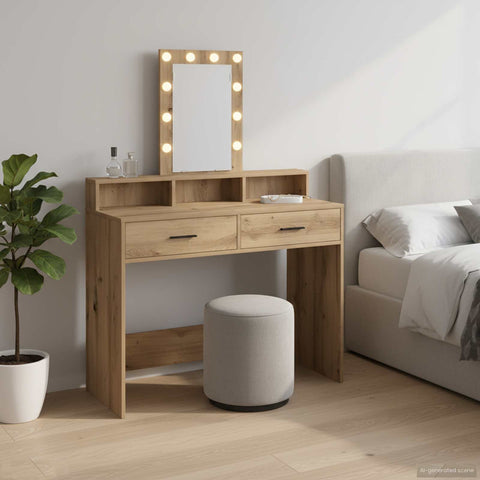 vidaXL Dressing Table Brown 100 x 41 x 140 cm Engineered wood