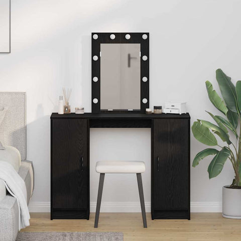 vidaXL Dressing Table Black 102 x 33 x 135 cm Engineered wood