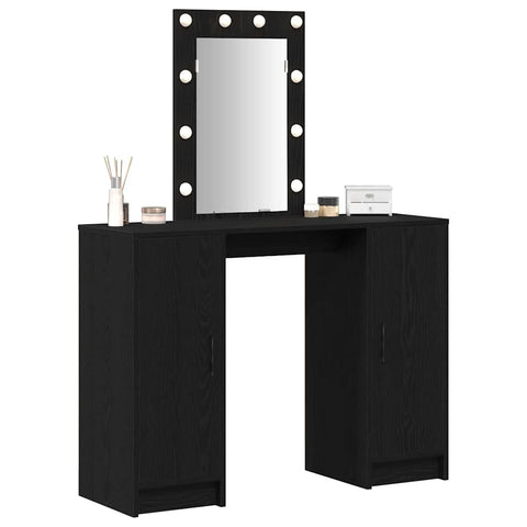 vidaXL Dressing Table Black 102 x 33 x 135 cm Engineered wood