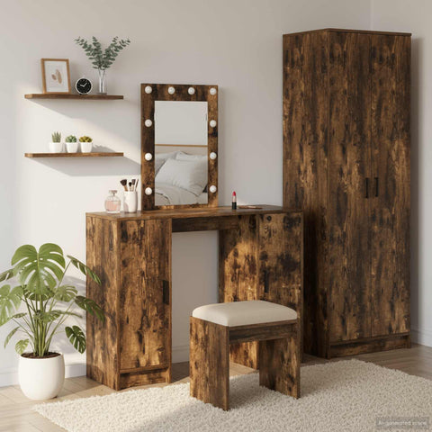 vidaXL Dressing Table Brown 102 x 33 x 135 cm Engineered wood