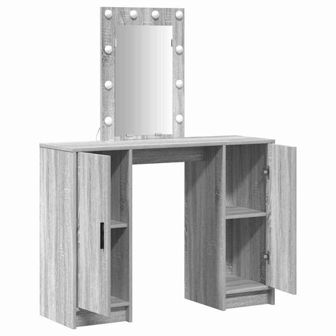 vidaXL Dressing Table with Door Grey 102 x 33 x 135 cm Engineered wood