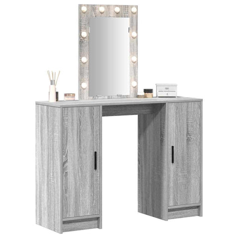 vidaXL Vanity Table Grey Sonoma Engineered Wood Standard Vanity Table