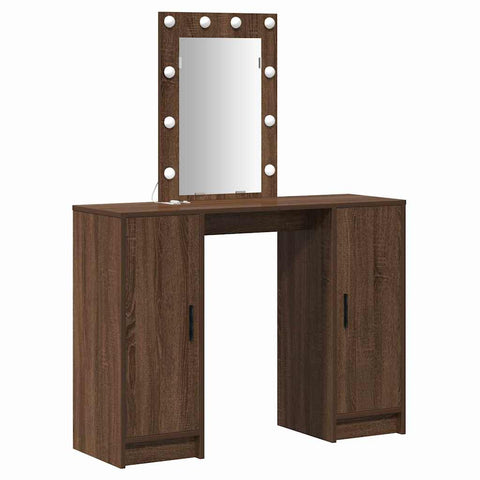 vidaXL Dressing Table Brown 102 x 33 x 135 cm Engineered wood