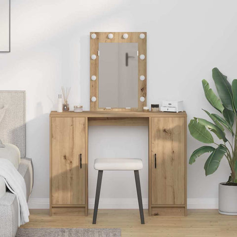 vidaXL Dressing Table Brown 102 x 33 x 135 cm Engineered wood