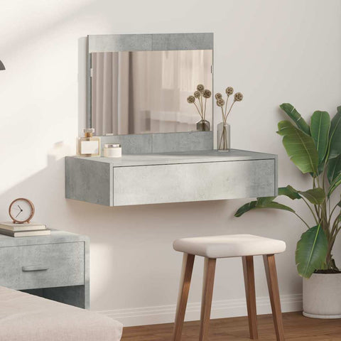 vidaXL Wall Hanging Dressing Table Concrete Grey 83x40x70 cm