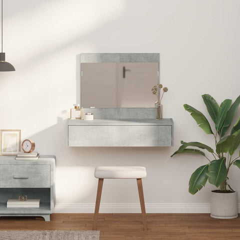 vidaXL Wall Hanging Dressing Table Concrete Grey 83x40x70 cm