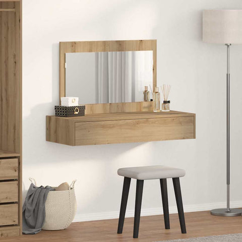 vidaXL Wall Hanging Dressing Table Artisan Oak 100x40x70 cm