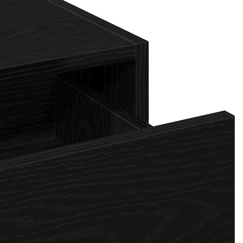 vidaXL Wall-Mounted Dressing Table with LED Lights - Black Oak