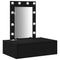vidaXL Wall-Mounted Dressing Table with LED Lights - Black Oak
