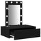 vidaXL Wall-Mounted Dressing Table with LED Lights - Black Oak