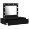 vidaXL Wall-Mounted Dressing Table with LED Lights in Black Oak
