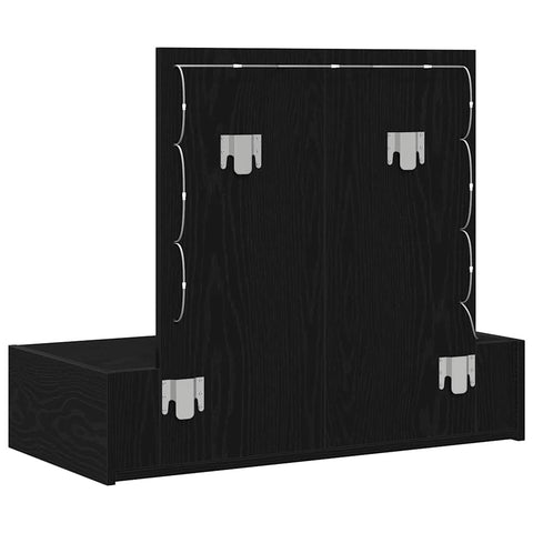 vidaXL Wall-Mounted Dressing Table with LED Lights in Black Oak