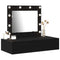 vidaXL Wall-Mounted Dressing Table with LED Lights in Black Oak