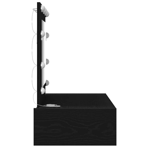 vidaXL Wall-Mounted Dressing Table with LED Lights in Black Oak