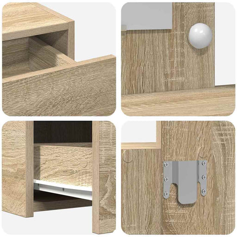 vidaXL Dressing Table Brown 83 x 40 x 70 cm Engineered wood