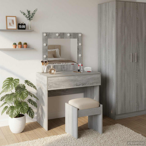 vidaXL Dressing Table with Drawer Grey 83 x 40 x 70 cm Engineered wood