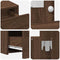 vidaXL Wall Hanging Dressing Table with LED Lights Brown Oak