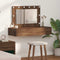 vidaXL Wall Hanging Dressing Table with LED Lights Brown Oak