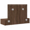 vidaXL Wall Hanging Dressing Table with LED Lights Brown Oak