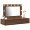 vidaXL Wall Hanging Dressing Table with LED Lights Brown Oak