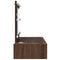 vidaXL Wall Hanging Dressing Table with LED Lights Brown Oak