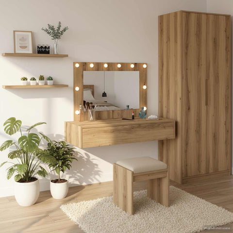 vidaXL Dressing Table Brown 100 x 40 x 70 cm Engineered wood