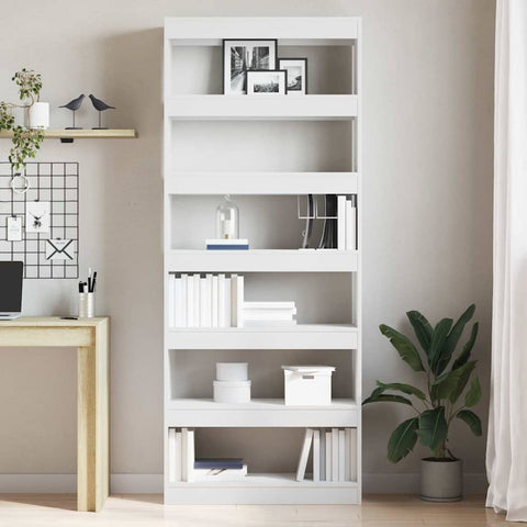 vidaXL Bookcase with Shelf White 80 x 30 x 198 cm Engineered wood