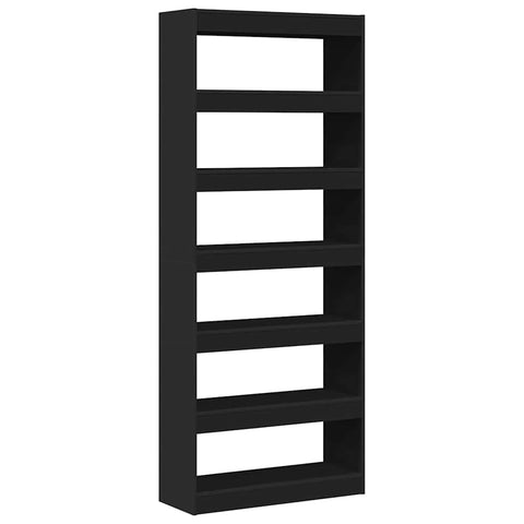 vidaXL Bookcase with Shelf Black 80 x 30 x 198 cm Engineered wood