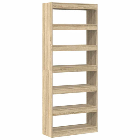 vidaXL Bookcase with Shelf Sonoma oak 80 x 30 x 198 cm Engineered wood