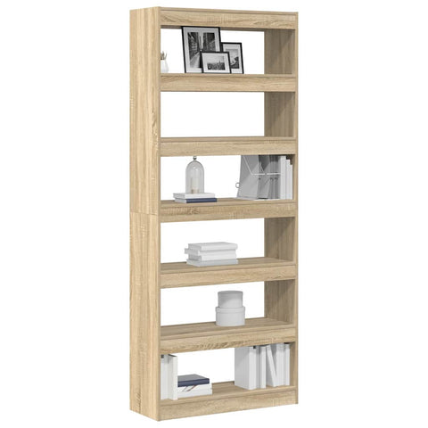 vidaXL Bookcase with Shelf Sonoma oak 80 x 30 x 198 cm Engineered wood