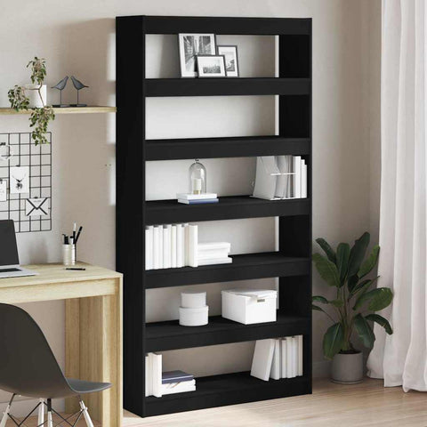 vidaXL Book Cabinet Black Engineered Wood
