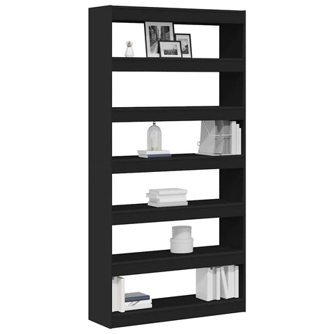 vidaXL Book Cabinet Black Engineered Wood
