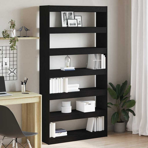 vidaXL Book Cabinet Black Engineered Wood