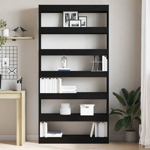 vidaXL Book Cabinet Black Engineered Wood
