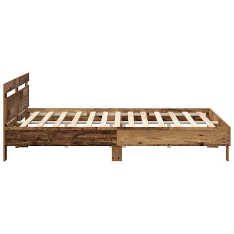 vidaXL Bed Frame with Headboard Old wood 200 x 200 cm Engineered wood