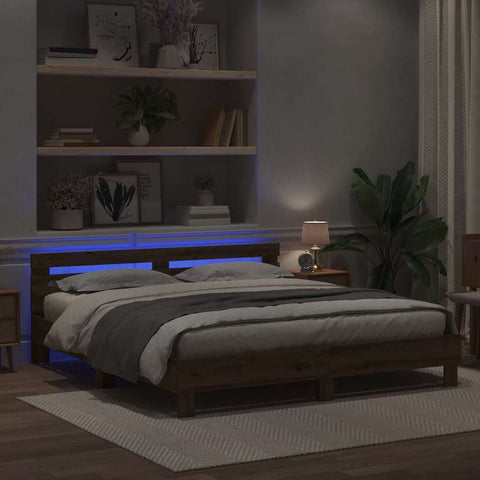 vidaXL Bed Frame Artisan oak 200 x 200 cm Engineered wood