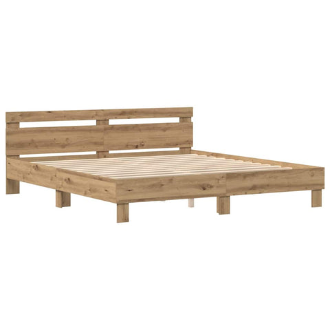 vidaXL Bed Frame Artisan oak 200 x 200 cm Engineered wood