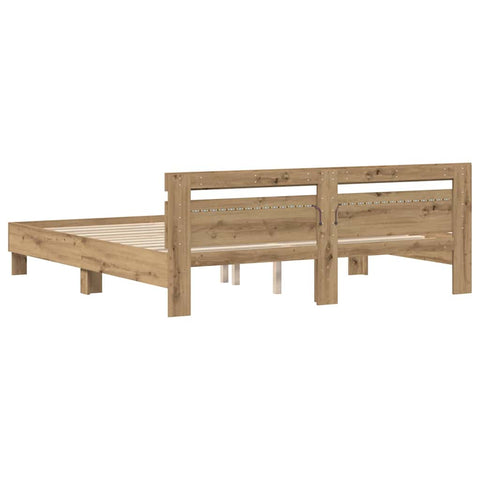vidaXL Bed Frame Artisan oak 200 x 200 cm Engineered wood