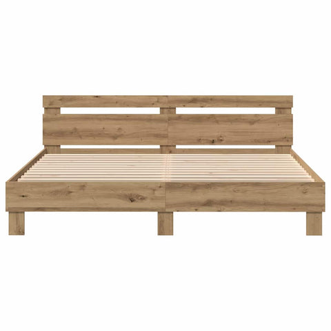 vidaXL Bed Frame Artisan oak 200 x 200 cm Engineered wood
