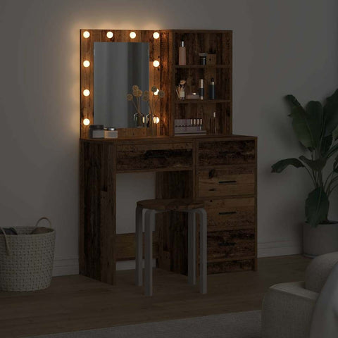 vidaXL Dressing Table 2 pcs Brown 50 x 41 x 135 cm Engineered wood